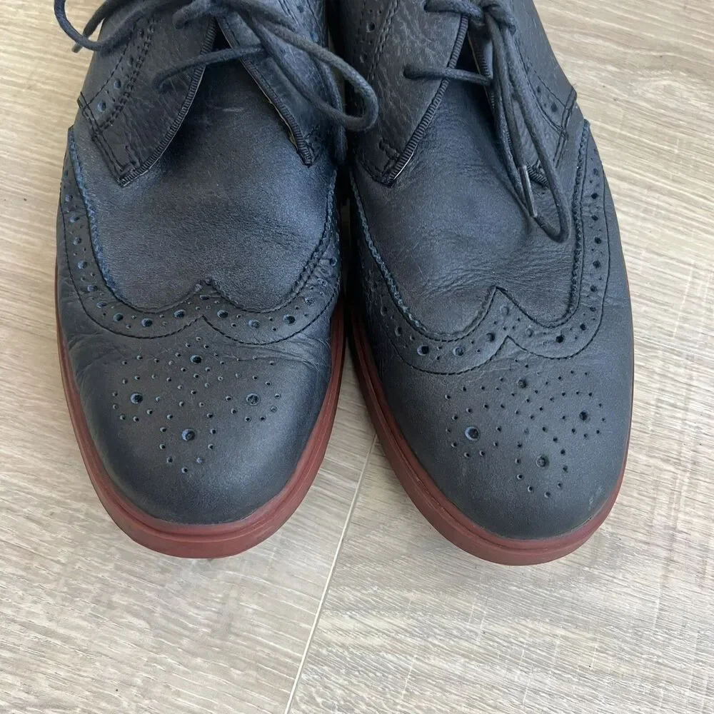 Polo Ralph Lauren Mens ORRICK Blue Suede Leather Wingtip Oxford Shoes Sz 8 D